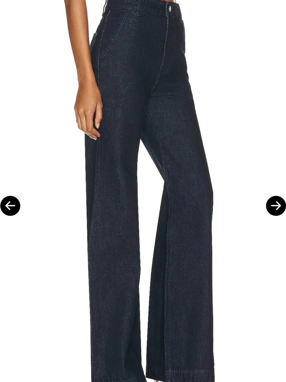 Girlfriend the Camille high rise flared trousers raw hem